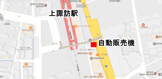JR上諏訪駅前の地図